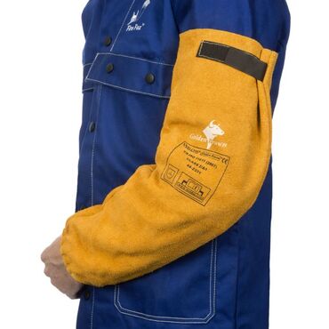 Golden Brown™ split cowleather welding sleeves (pair)